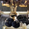 Inspire Me! Home Decor Black Fringe Fabric Pumpkins With Stem (2 Sizes) Hot
