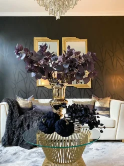 Inspire Me! Home Decor Black Fringe Fabric Pumpkins With Stem (2 Sizes) Hot
