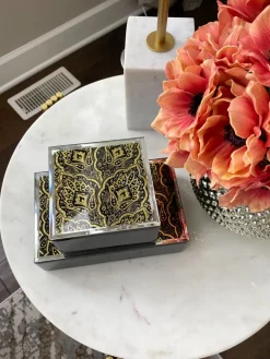 Inspire Me! Home Decor Black Glass Decorative Boxes (Set Of 2) Hot