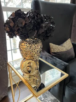 Inspire Me! Home Decor Black & Silver Glitter Faux Feathers Stem Fashion