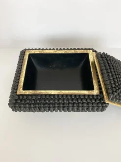 Inspire Me! Home Decor Black Studded Box W/ Gold Detailing Fashion