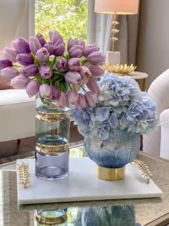 Inspire Me! Home Decor Blue And White Ceramic Ginger Jar With Gold Details Fashion