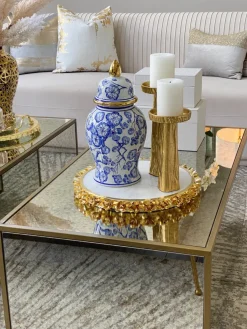 Inspire Me! Home Decor Blue & Gold Textured Vase (2 Sizes) Discount