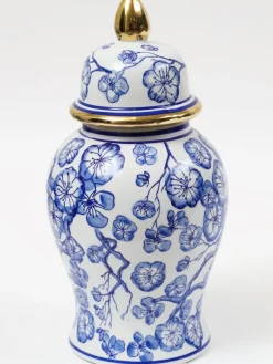 Inspire Me! Home Decor Blue & Gold Textured Vase (2 Sizes) Discount