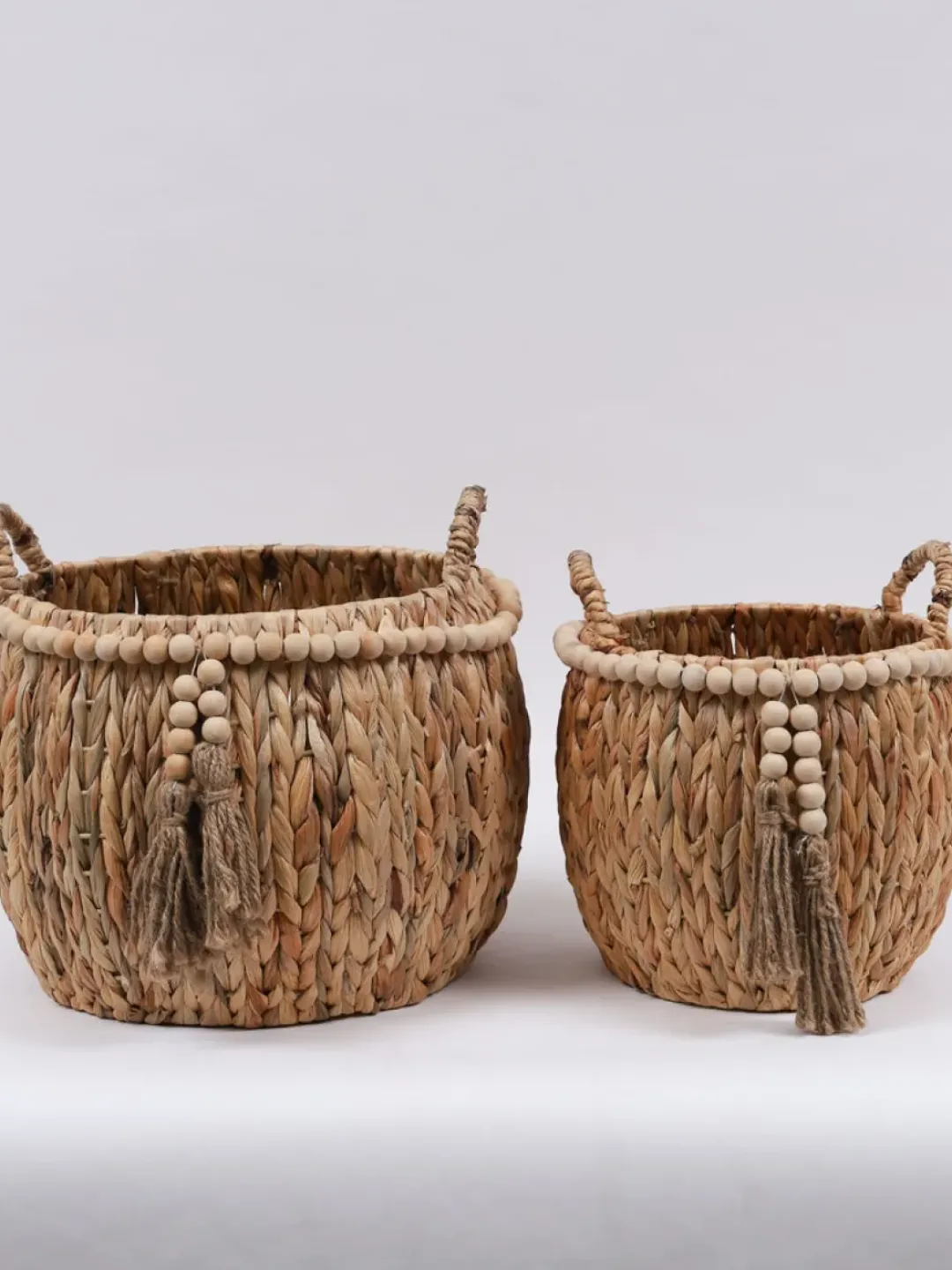 Inspire Me! Home Decor Braided Baskets With Beaded Tassel (Set Of 2) Hot