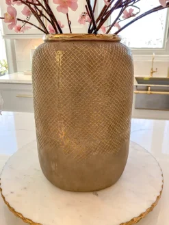Inspire Me! Home Decor Bubble Vase With Gold Rim (2 Sizes) Hot