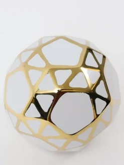 Inspire Me! Home Decor Ceramic White And Gold Orb Clearance