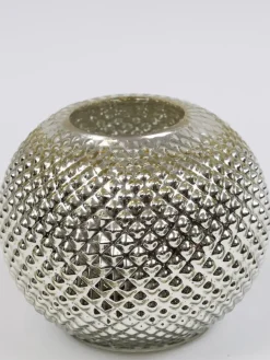 Inspire Me! Home Decor Ceramic Textured Metallic Vase ( Gold & Silver ) Hot