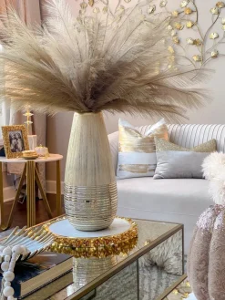 Inspire Me! Home Decor Champagne Studded Glass Vase New