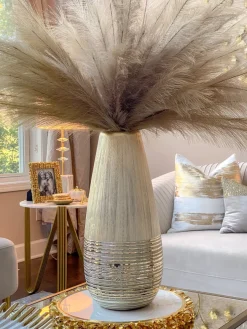 Inspire Me! Home Decor Champagne Studded Glass Vase New