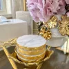 Inspire Me! Home Decor Charcoal Grey Marble Hexagon Coasters W/ Gold Edge Fashion