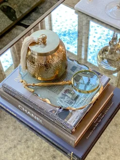 Inspire Me! Home Decor Circle Marble Coasters With Gold Edge Discount