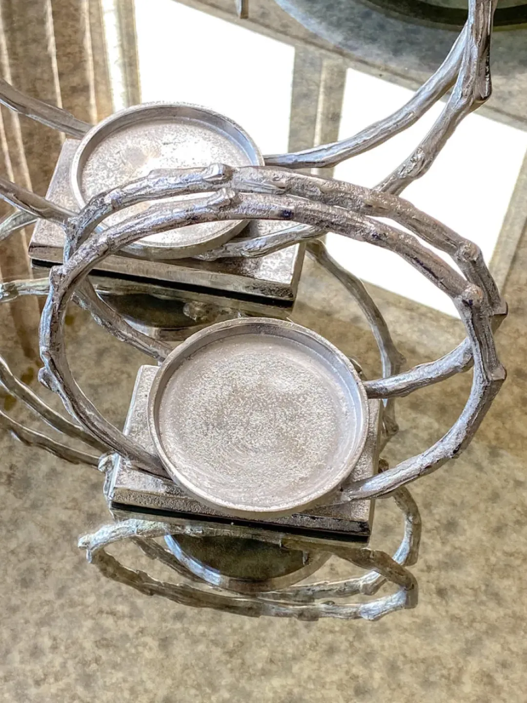 Inspire Me! Home Decor Circular Gold Metal Candle Holder (2 Sizes) New