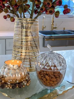 Inspire Me! Home Decor Copper Metallic Floral Orb (2 Sizes) Hot