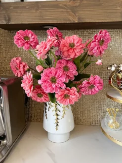 Inspire Me! Home Decor 25″ Cream Pink Magnolia Stem New