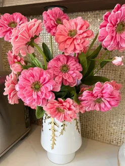 Inspire Me! Home Decor 25″ Cream Pink Magnolia Stem New