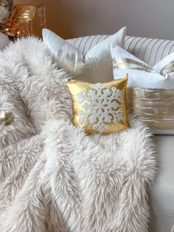 Inspire Me! Home Decor Cream Pumpkin Pillow PILLOWS, RUGS, & THROWS Clearance
