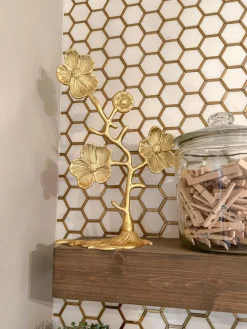 Inspire Me! Home Decor Cream Studded Box W/ Gold Detailing Hot