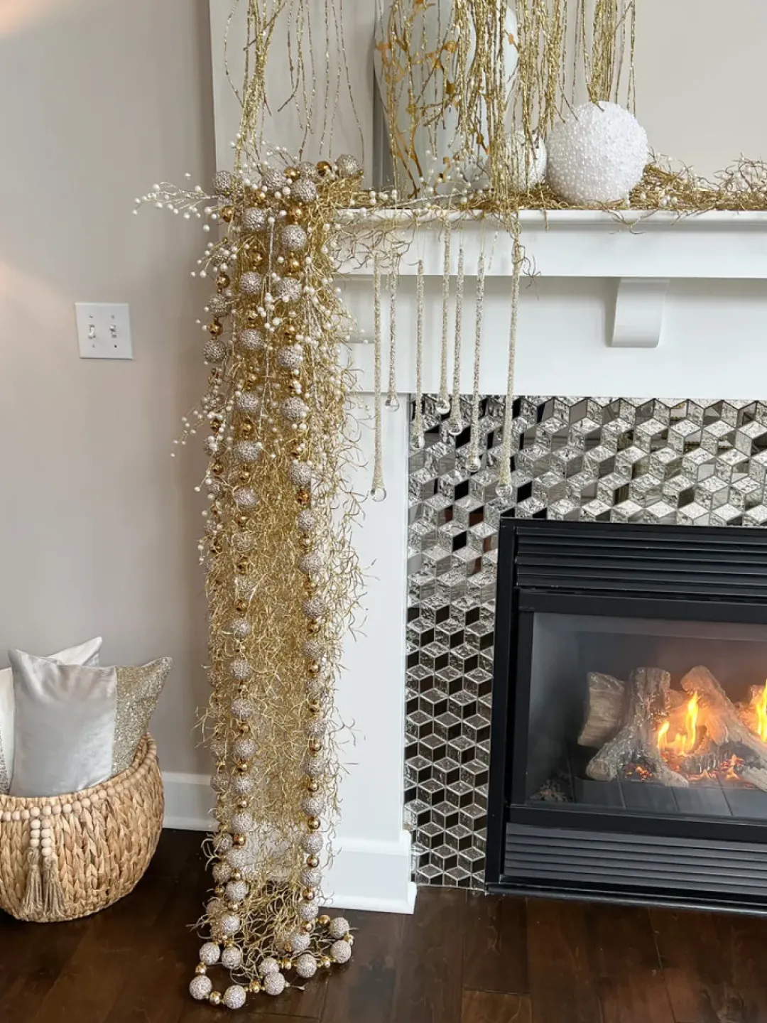 Inspire Me! Home Decor Crystal Glitter And Beaded Edge Leaf Spray Clearance