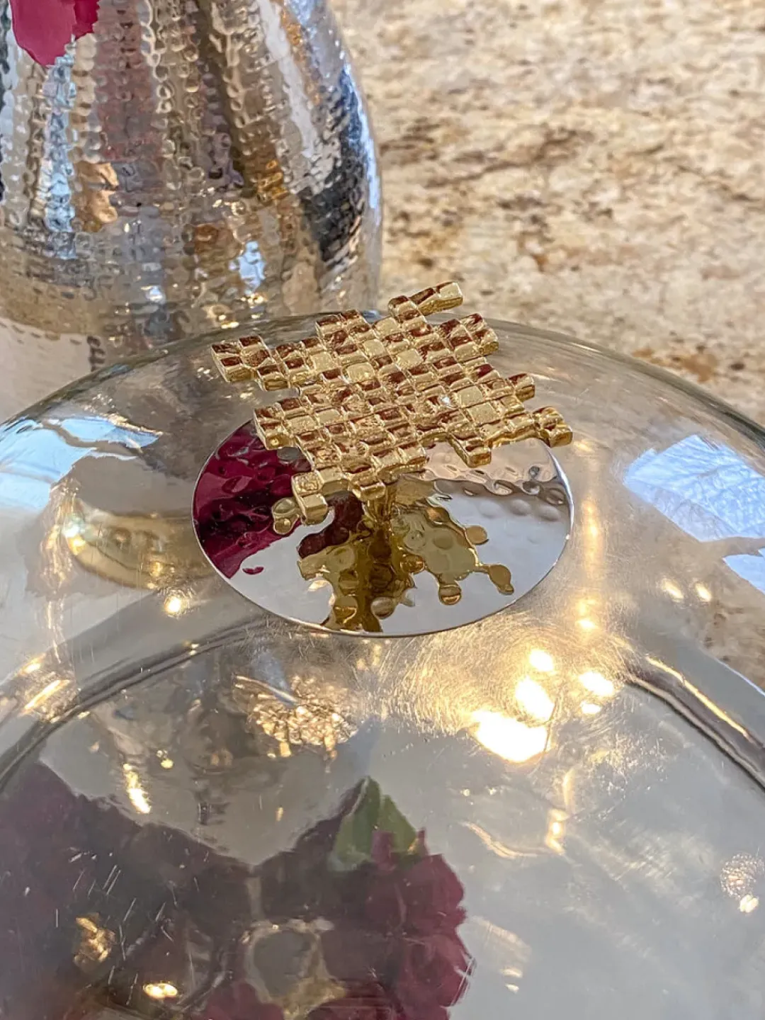 Inspire Me! Home Decor Decanter With Gold Round Top (2 Sizes) Clearance