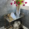 Inspire Me! Home Decor Distressed Gold Bar Cart Online