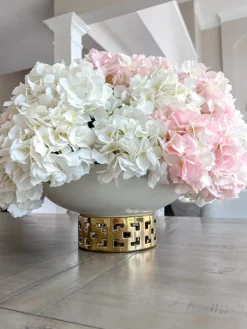 Inspire Me! Home Decor Extra Large White Ceramic Bowl With Gold Cutout Detail Sale