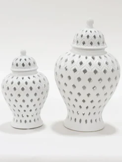 Inspire Me! Home Decor Extra Mini/Miniature White Ginger Jar Fashion