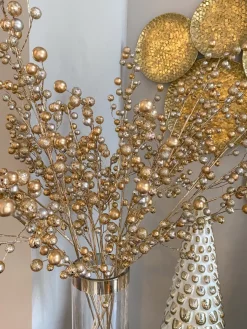 Inspire Me! Home Decor Extra Tall Gold Leaf Stem With Faux Snow Sale