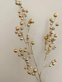 Inspire Me! Home Decor Extra Tall Gold Leaf Stem With Faux Snow Sale
