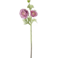 Inspire Me! Home Decor Floral Stems 25″ Peach Real-Touch Triple Bloom Ranunculus Stem New