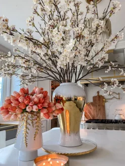 Inspire Me! Home Decor Floral Stems 49″ Blush Pink & White Cherry Blossom Stem Sale