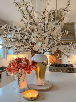 Inspire Me! Home Decor Floral Stems 49″ Blush Pink & White Cherry Blossom Stem Sale