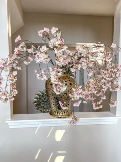Inspire Me! Home Decor Floral Stems 51″ Pink & Cream Cherry Blossom Stem Outlet