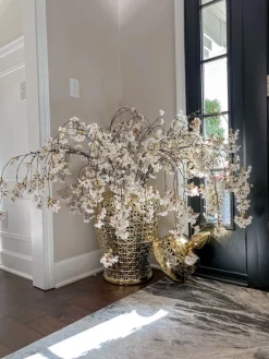 Inspire Me! Home Decor Floral Stems 51″ White Cherry Blossom Stem Best