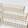 Inspire Me! Home Decor Footed Gold Wired Rectangular Basket (3 Sizes) Discount