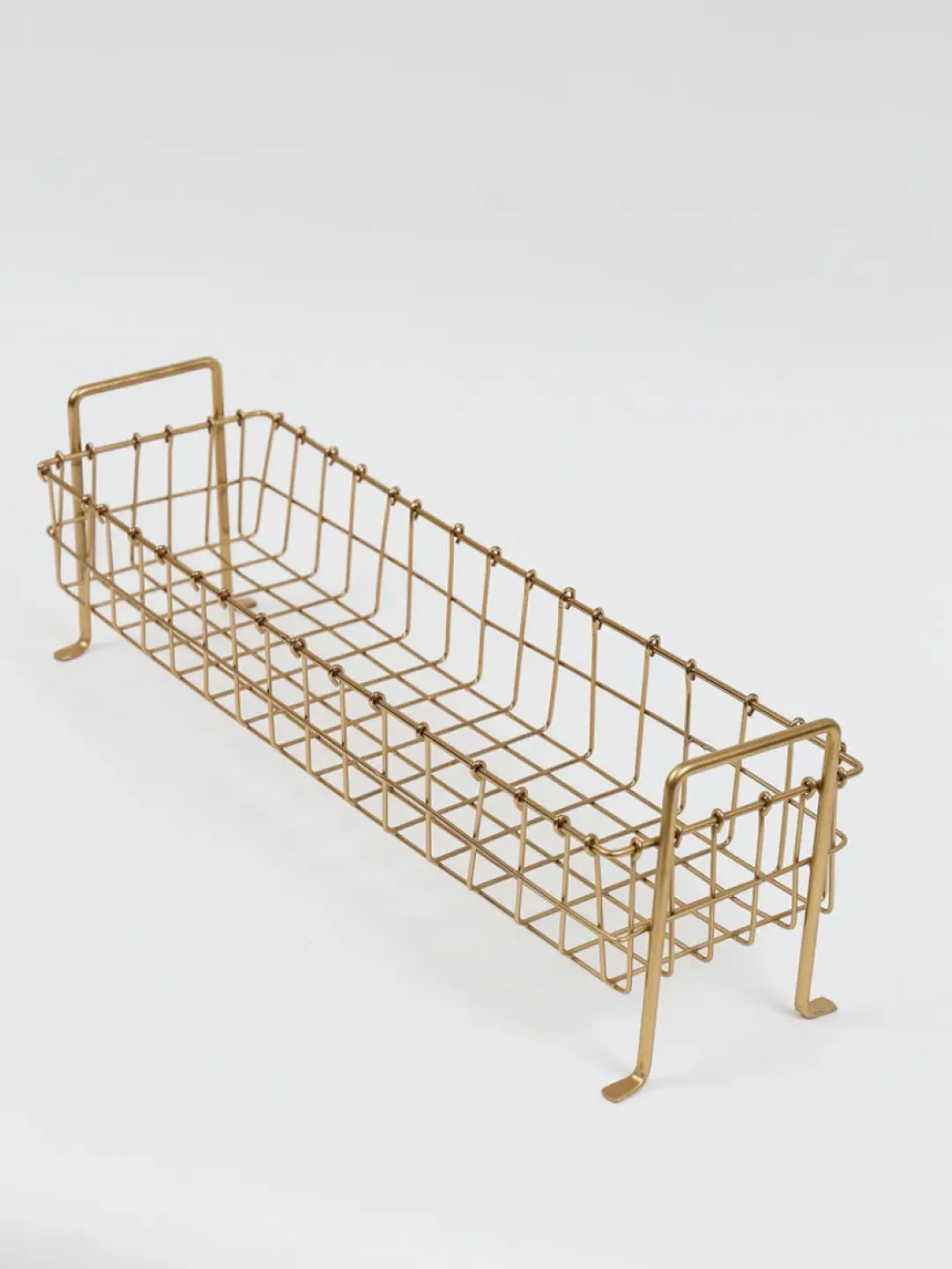 Inspire Me! Home Decor Footed Gold Wired Rectangular Basket (3 Sizes) Discount