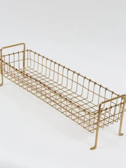 Inspire Me! Home Decor Footed Gold Wired Rectangular Basket (3 Sizes) Discount