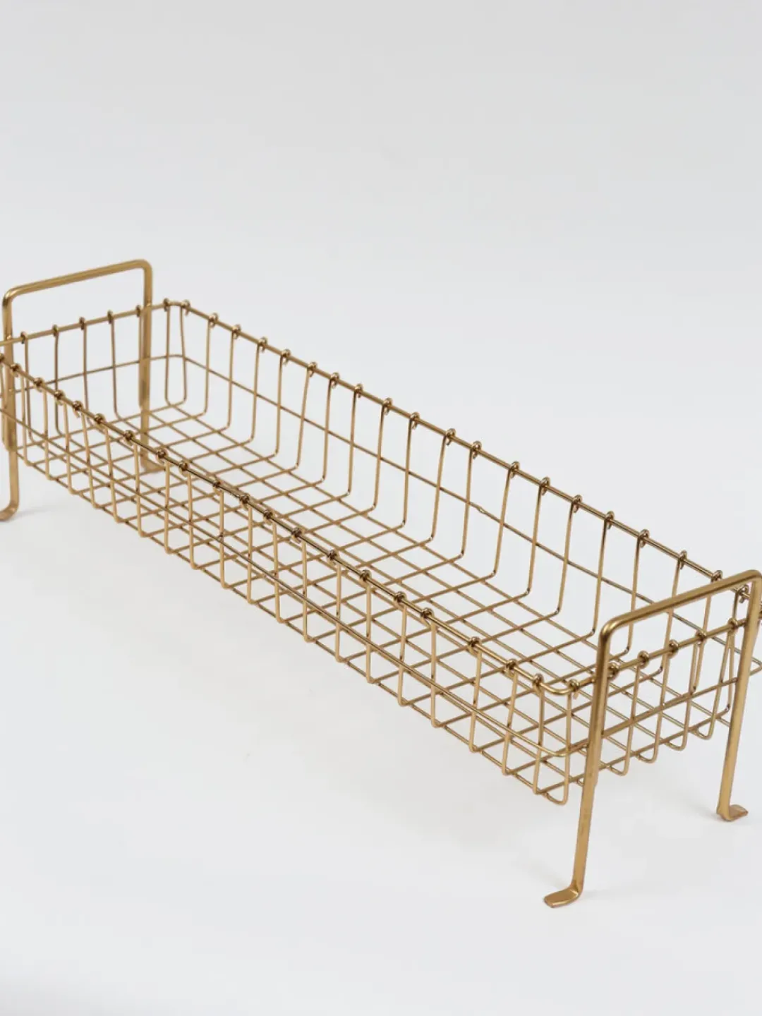 Inspire Me! Home Decor Footed Gold Wired Rectangular Basket (3 Sizes) Discount