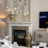 Inspire Me! Home Decor Geometric Gold And White Vase Online