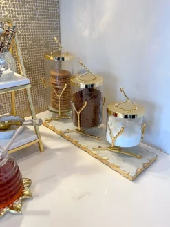 Inspire Me! Home Decor Glass And Metal Honey Jar W/ Spoon KITCHEN Clearance
