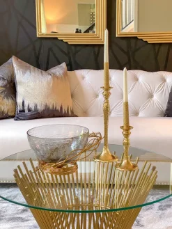 Inspire Me! Home Decor Glass And Metal Spiral Leaf Vase – Gold Best