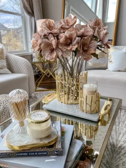Inspire Me! Home Decor Glass And Metallic Gold Leaf Vase Online