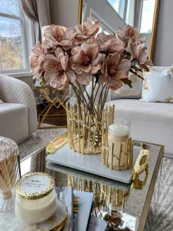 Inspire Me! Home Decor Glass And Metallic Gold Leaf Vase Online