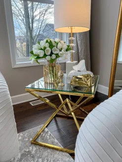 Inspire Me! Home Decor Glass And Metallic Gold Leaf Vase Online