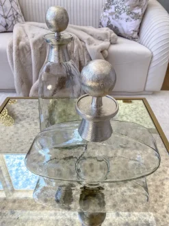 Inspire Me! Home Decor Glass Bottle With Silver Ball Stopper (2 Sizes) Sale