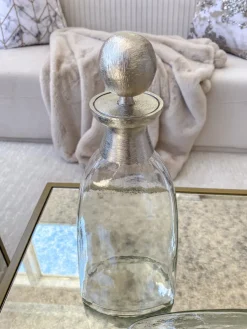 Inspire Me! Home Decor Glass Bottle With Silver Ball Stopper (2 Sizes) Sale
