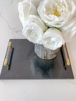 Inspire Me! Home Decor Glass Canister With Gold Branch Design And Marble And Gold Lid (3 Sizes) Outlet