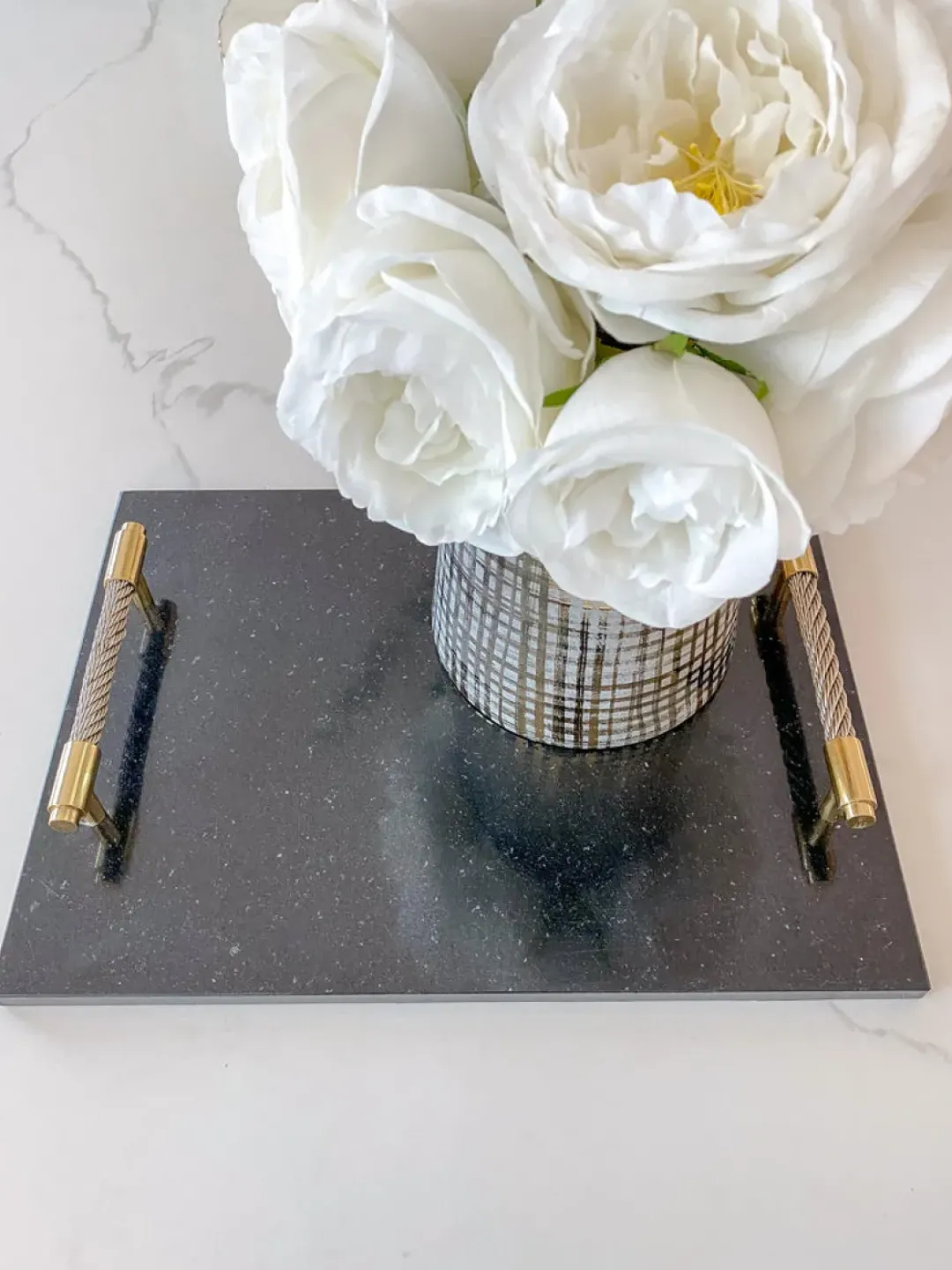 Inspire Me! Home Decor Glass Canister With Gold Branch Design And Marble And Gold Lid (3 Sizes) Outlet