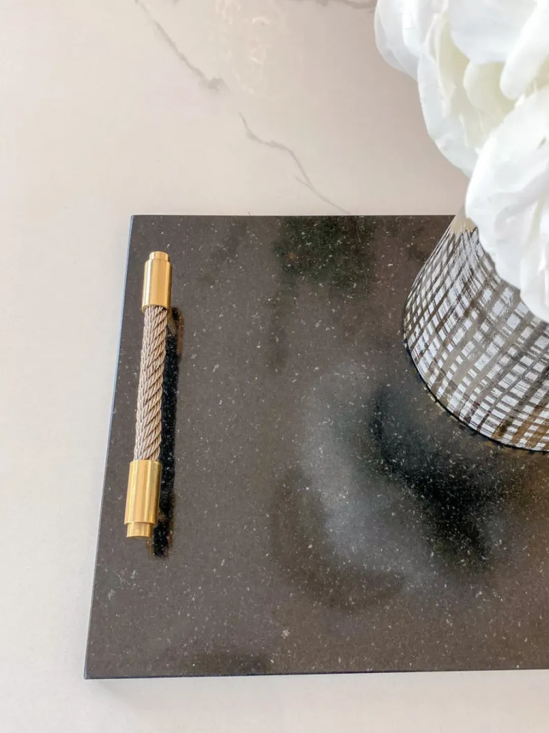 Inspire Me! Home Decor Glass Canister With Gold Branch Design And Marble And Gold Lid (3 Sizes) Outlet