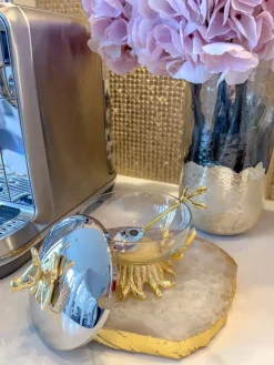 Inspire Me! Home Decor Glass Canister With Gold Metal Branch Design (3 Sizes) Sale